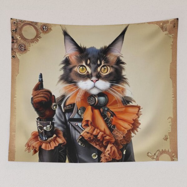 Item preview, Steampunk gentleman Maine coon cat designed and sold by Astralia.