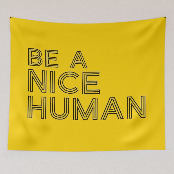 Item preview, Be A Good Kind Nice Human Line Text For Dark Black Background designed and sold by activlifewear.