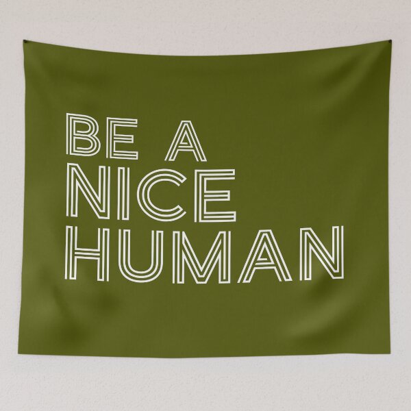 Item preview, Be A Good Kind Nice Human Line Text For Dark Black Background designed and sold by activlifewear.