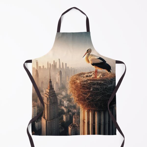Item preview, High-rise nursery, skyscraper stork delivers tiny bundles designed and sold by OCNau.