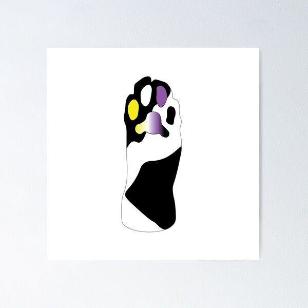 Item preview, Black & White Cat Paw Non-Binary Toe Beans designed and sold by TobyHaunts.