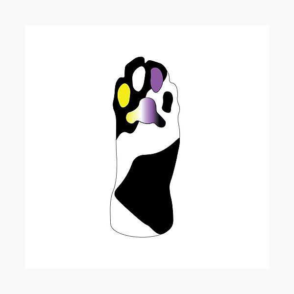 Item preview, Black & White Cat Paw Non-Binary Toe Beans designed and sold by TobyHaunts.