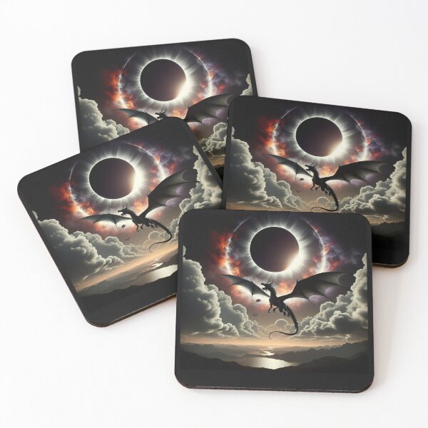 Item preview, Eclipse with Dragon in the Sky - Mystical Eclipse designed and sold by NeaftyFinds.
