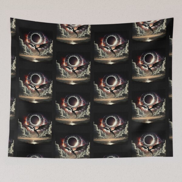 Item preview, Eclipse with Dragon in the Sky - Mystical Eclipse designed and sold by NeaftyFinds.
