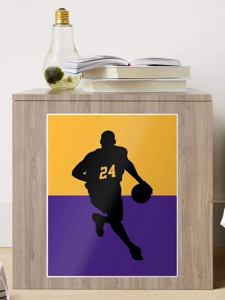 Mamba Forever: Kobe Bryant 24 Silhouette Lakers Gold and Purple