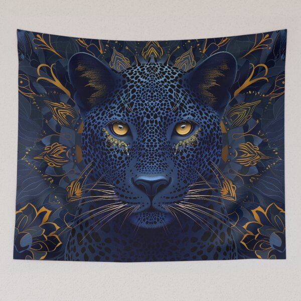 Item preview, Black Leopard Navy and Gold designed and sold by AM-Fine-Designs.