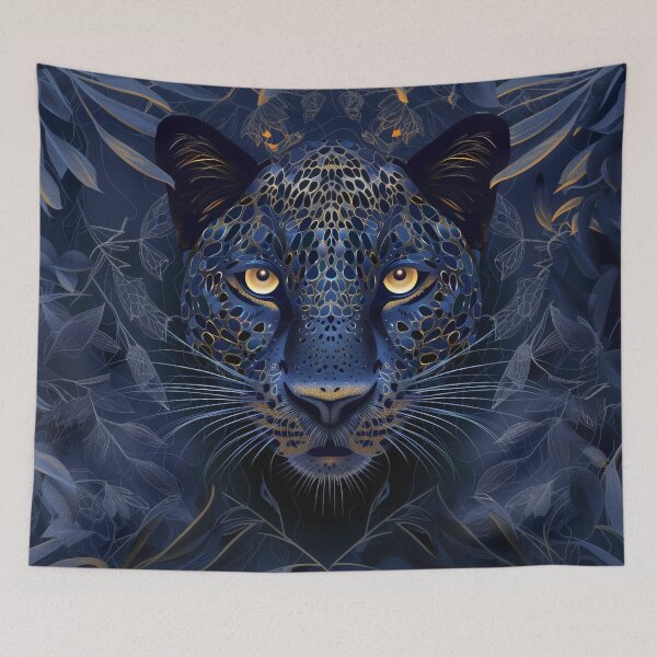 Item preview, Black Leopard Navy and Gold designed and sold by AM-Fine-Designs.
