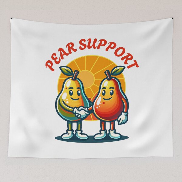 Item preview, Pear support, two pears shaking hands designed and sold by BritishDelights.