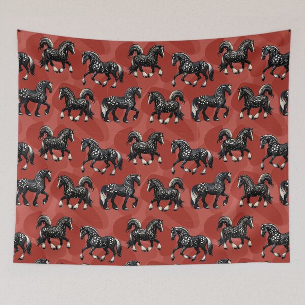Item preview, Horses on Red Background designed and sold by Ederson D'Mind.