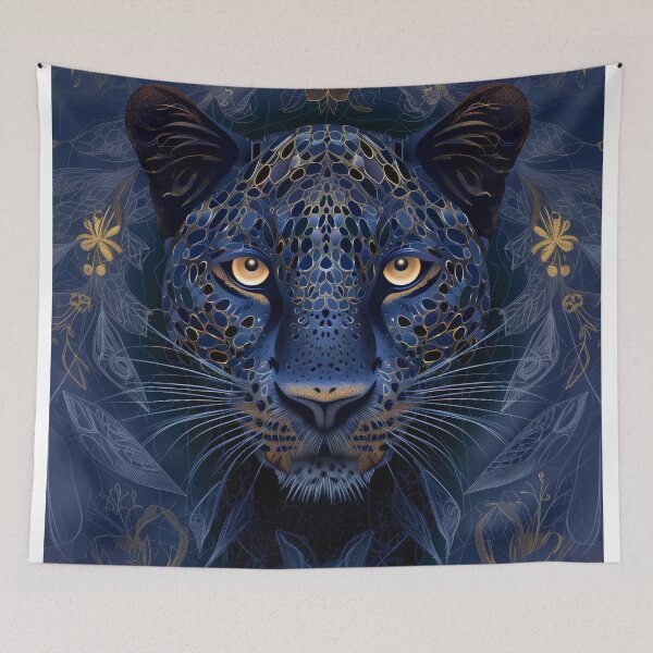 Item preview, Black Leopard Navy and Gold designed and sold by AM-Fine-Designs.