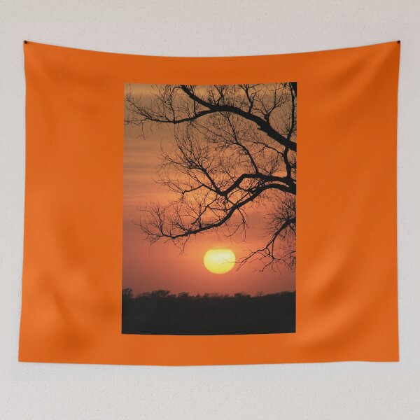 Item preview, Blazing Orange Sunset with a tree silhouette designed and sold by ROBERTDBROZEK.