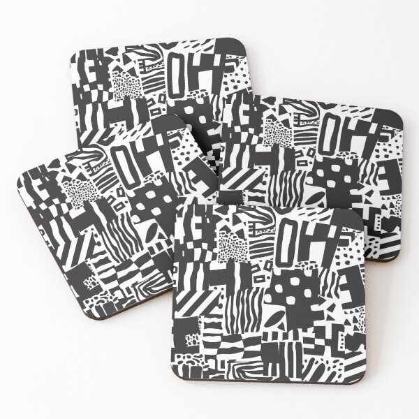 Item preview, "Intrigue in Ink: A Symphony of Shapes in Black and White designed and sold by Toph Moses.