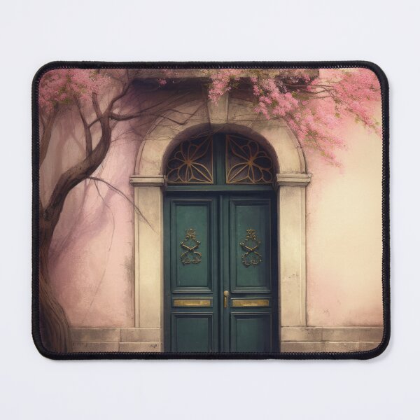 Item preview, Paris Door. Old Door. Vintage Door. Green Door. Blue Door. Old Door and Blooming Tree designed and sold by maxa0109.