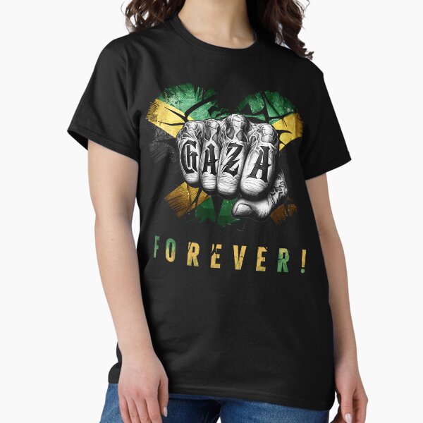 Vista previa del artículo con la obra «Gaza para siempre, jefe mundial libre Vybz Kartel Bandera jamaicana Vintage», diseñado y vendido por tropicprince.