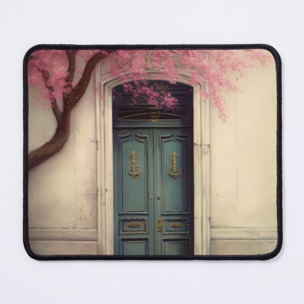 Item preview, Paris Door. Old Door. Vintage Door. Green Door. Blue Door. Old Door and Blooming Tree designed and sold by maxa0109.