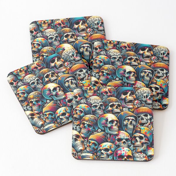 Item preview, Graffiti Skull Print Pattern designed and sold by PinUpPizzazz.