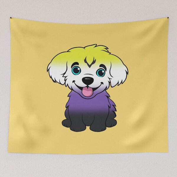 Item preview, Cute Nonbinary Pride Flag Puppy, Subtle Enby Kawaii Dog Design designed and sold by Travelslightly.