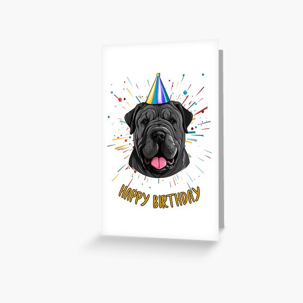 Item preview, Birthday Shar-pei - Black - Happy Birthday! designed and sold by wotsthis.
