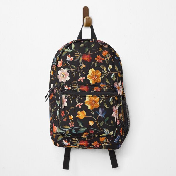 Item preview, ↓Seamless floral fabric with black background designed and sold by Chomchol.