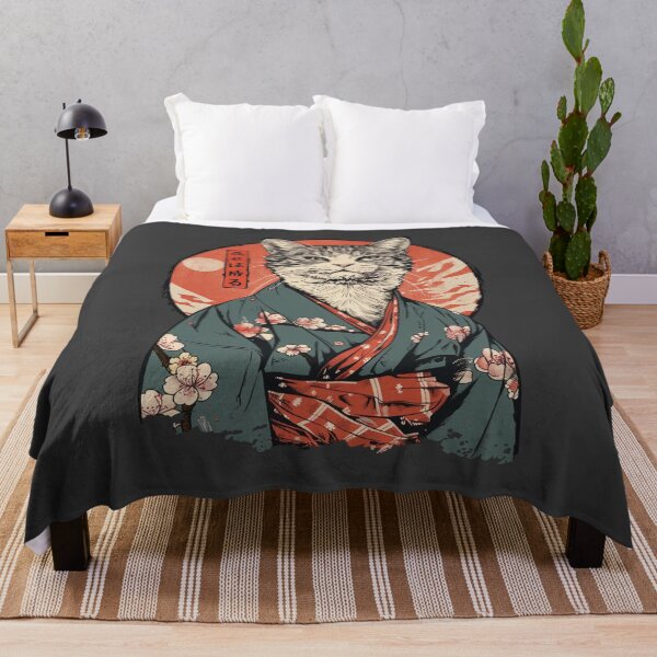 Item preview, Cat wearing a Kimono Motivational Japanese Proverb designed and sold by Darmoks-Geeks.