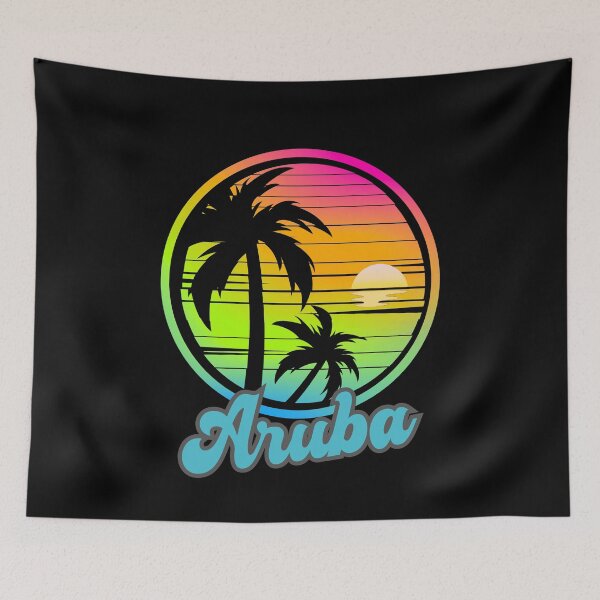 Item preview, ARUBA - Aruba Vintage Sunset, Aruba 80s Sunrise, Beach Lifestyle, Spring Break, Tropical Vacation designed and sold by Sun Sand & Sea Art.