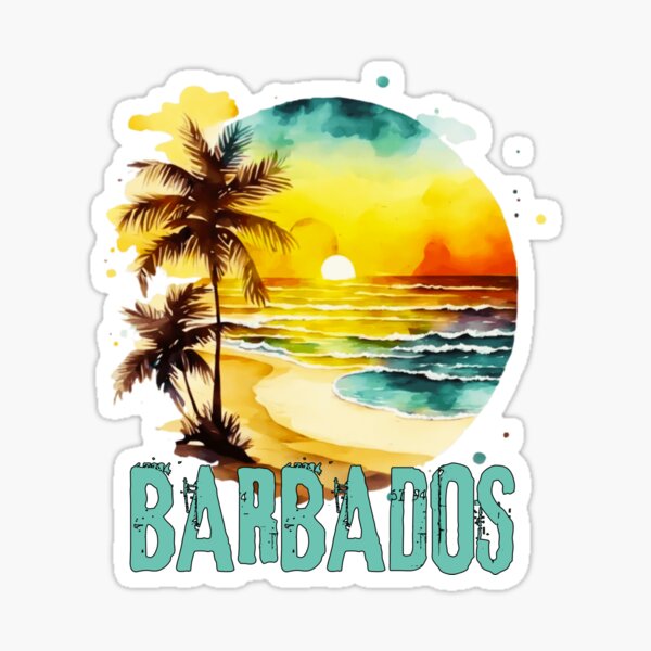 Item preview, BARBABOS - Barbados Vintage Sunset, Barbados Watercolor Sunrise, Beach Lifestyle, Spring Break, Tropical Vacation designed and sold by Sun Sand & Sea Art.