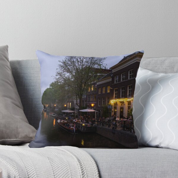 Item preview, Springtime Amsterdam - Canalside Restaurant With a Terrace in Jordaan designed and sold by Georgia Mizuleva.