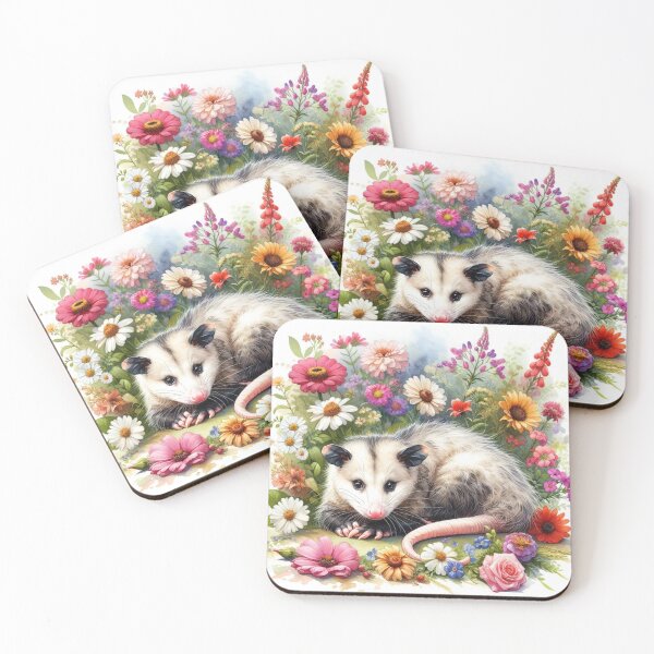 Item preview, Opossom Street Cat Surrounding In Bouquet of Flowers designed and sold by AlexisValeska.