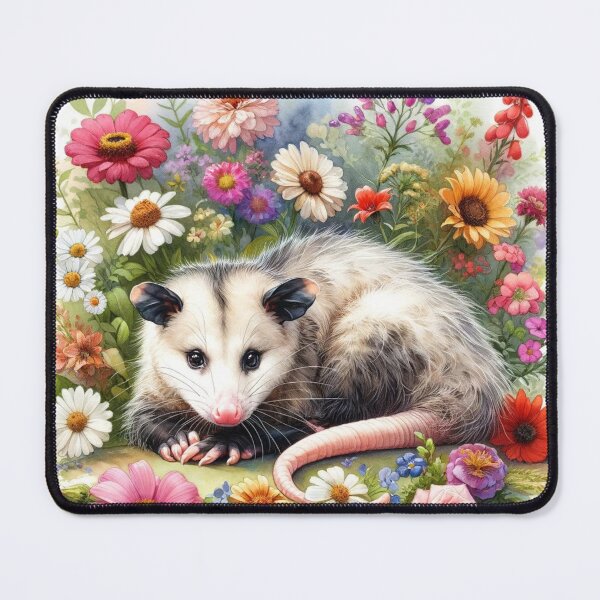 Item preview, Opossom Street Cat Surrounding In Bouquet of Flowers designed and sold by AlexisValeska.