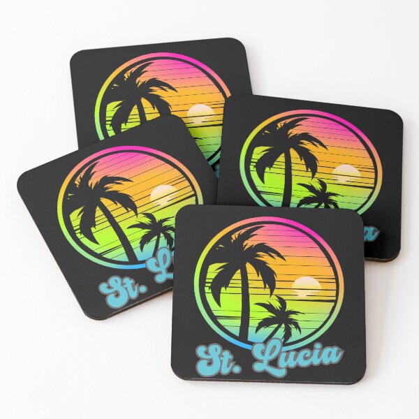 Item preview, ST. LUCIA - Caribbean Vintage Sunset, St. Lucia 80s Sunrise, Beach Lifestyle, Spring Break, Tropical Vacation designed and sold by Sun Sand & Sea Art.