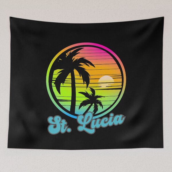 Item preview, ST. LUCIA - Caribbean Vintage Sunset, St. Lucia 80s Sunrise, Beach Lifestyle, Spring Break, Tropical Vacation designed and sold by Sun Sand & Sea Art.