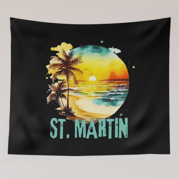 Item preview, ST. MARTIN - St. Martin Vintage Sunset, Watercolor Sunrise, Beach Lifestyle, Spring Break, Tropical Vacation designed and sold by Sun Sand & Sea Art.