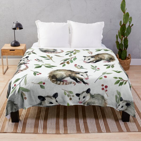 Item preview, Cute Aesthetic Boho Opossom Pattern for Blanket Decor  designed and sold by AlexisValeska.