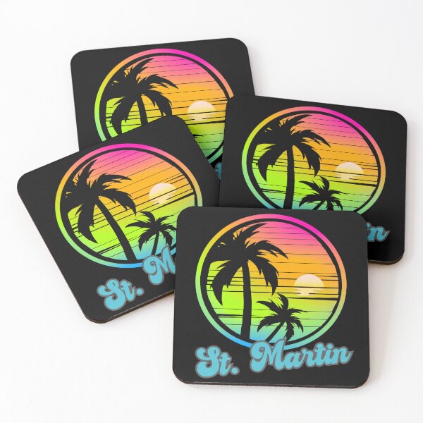 Item preview, ST. MARTIN - Vintage Sunset, Caribbean 80s Sunrise, Beach Lifestyle, Spring Break, Tropical Vacation designed and sold by Sun Sand & Sea Art.