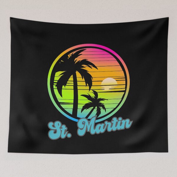 Item preview, ST. MARTIN - Vintage Sunset, Caribbean 80s Sunrise, Beach Lifestyle, Spring Break, Tropical Vacation designed and sold by Sun Sand & Sea Art.