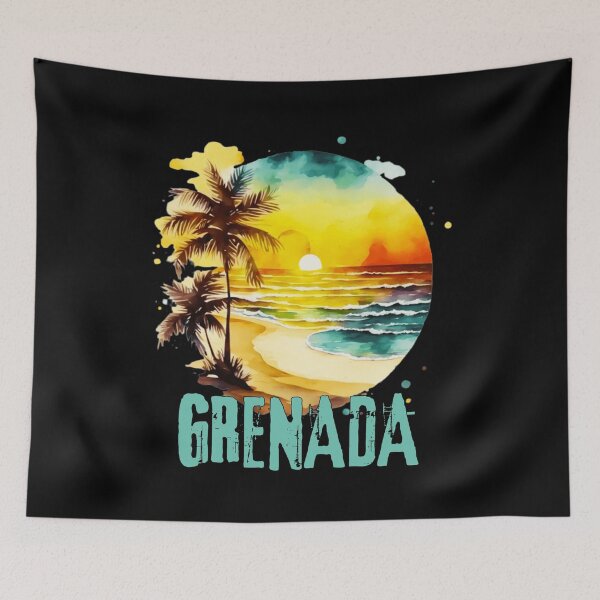 Item preview, GRENADA - Vintage Grenada Sunset, Watercolor Sunrise, Beach Lifestyle, Spring Break, Tropical Vacation designed and sold by Sun Sand & Sea Art.
