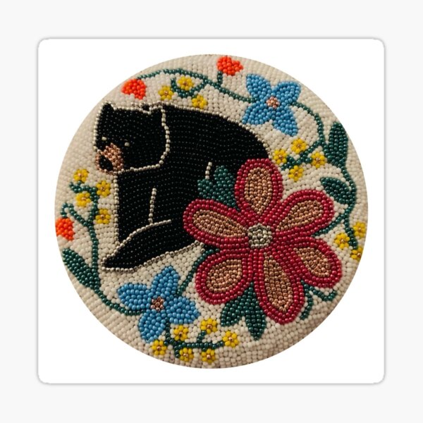 Item preview, Makwa (Bear) with Ojibwe Floral designed and sold by Boozhoo.