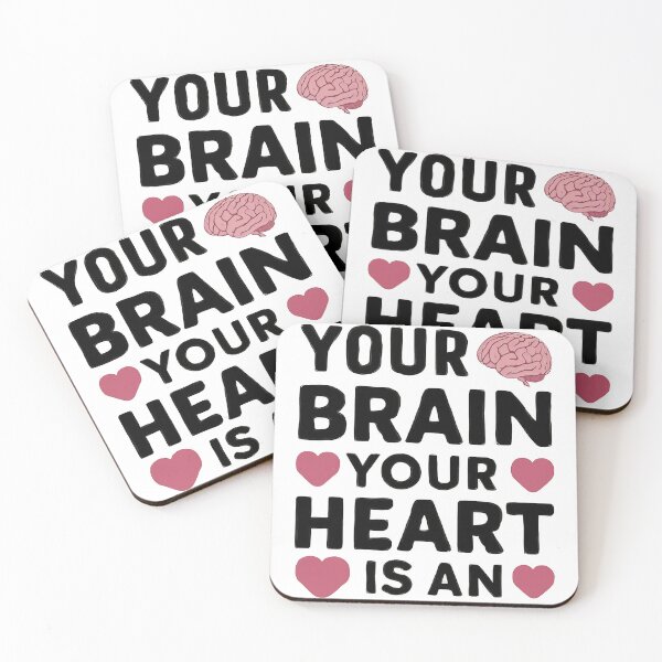 Item preview, Brain vs. Heart Humor Typography Design designed and sold by StoreXlk.