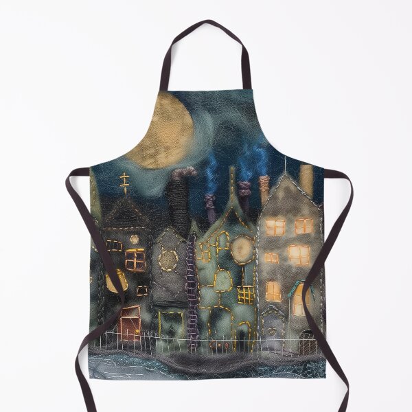 Item preview, Whimsical Moonlit Cityscape Needle Felting Embroidery designed and sold by 33wolvesdesigns.