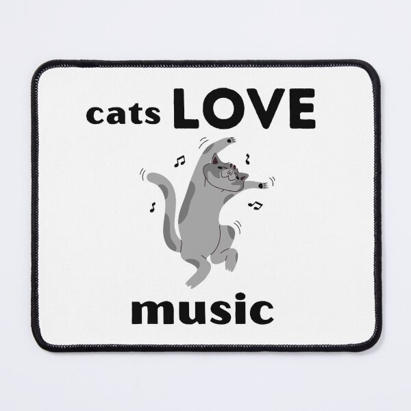 Aperçu de l'œuvre Les chats aiment la musique cadeaux drôles pour les amoureux des chats chanteur danseur créée et vendue par MalwaLand.