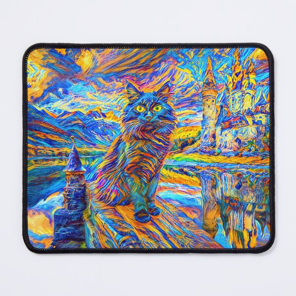 Item preview, Stylised castle and cat. DeepDream designed and sold by blackhalt.