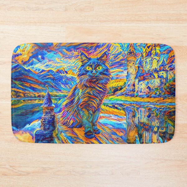 Item preview, Stylised castle and cat. DeepDream designed and sold by blackhalt.