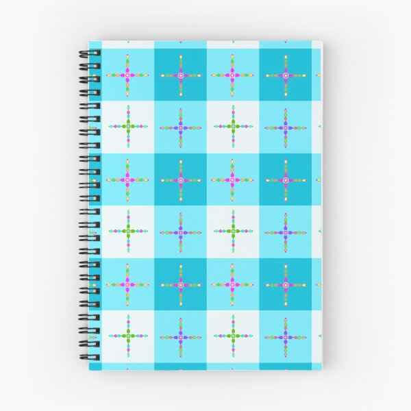Item preview, Blue and White Gingham with colorful Hand-drawn crosses - Repeating Pattern designed and sold by Victoria Rose.