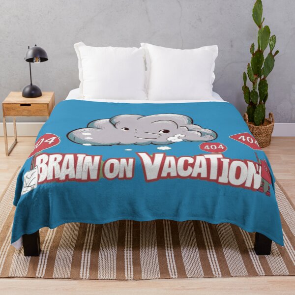 Item preview, Error 404, Brain cloud with text 'Brain on vacation' designed and sold by Tomasz Siennicki.