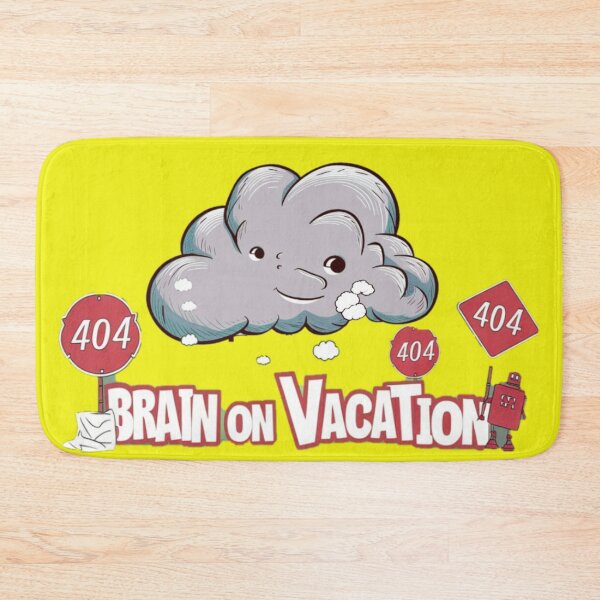 Item preview,  Error 404, Brain cloud with text 'Brain on vacation' designed and sold by Tomasz  Siennicki.