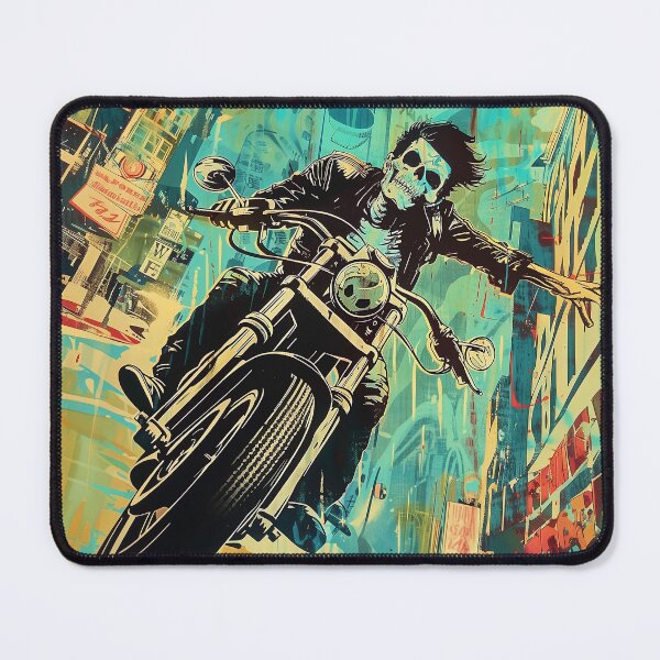 Item preview, Vintage Pulp Magazine Art: Skull-Headed Biker in the City designed and sold by 33wolvesdesigns.