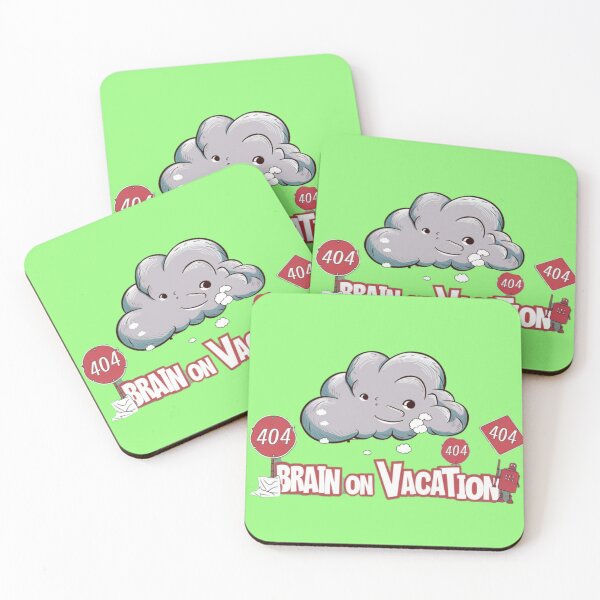 Item preview,  Error 404, Brain cloud with text 'Brain on vacation' designed and sold by Tomasz  Siennicki.
