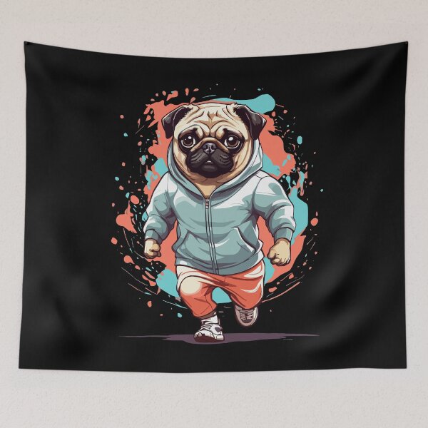 Item preview, Pug Dog Streetwear Aesthetic Fitness Style designed and sold by LuminOrb.