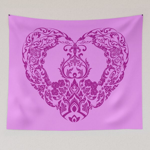 Item preview, Heart of love with purple Thai pattern designed and sold by M art & design.