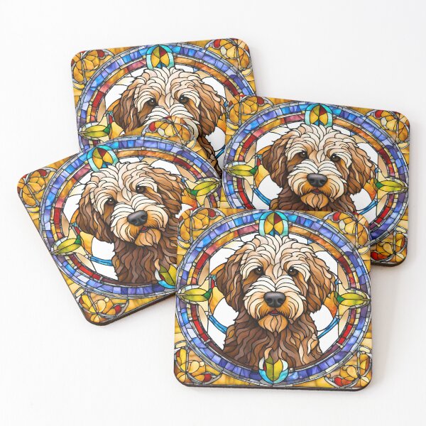 Item preview, Stained Glass Labradoodle designed and sold by Fredster1966.